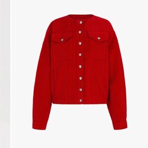 Women's Red Button-Up Jacket